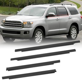 Ricmjend 4Pcs Weatherstrip Window Moulding Trim Seal Belt Compatible with 2001-2007 Toyota Sequoia Car Outer Door Window Seal Belt Replaces# 75710-0C010 75720-0C010 75730-0C010 75740-0C010