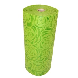 Dekoflor Table Runner, Table Decoration, Unique Rose Design (Waterproof, Lotus Effect, Velvety Surface, 25 m Roll, 30 cm Width, 100% Nylon), May Green