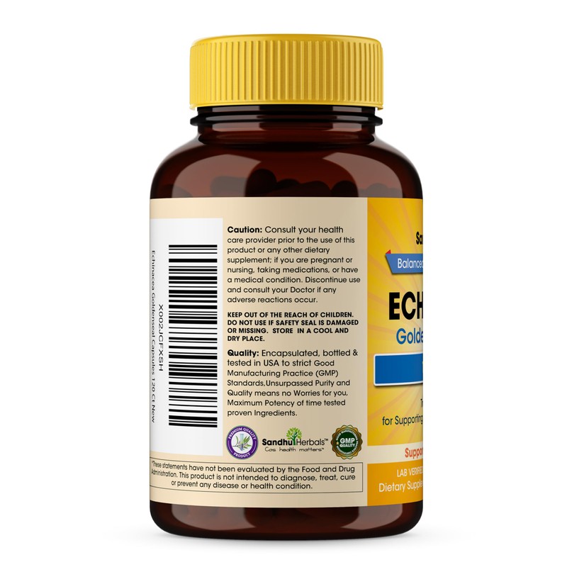 SANDHUHERBALS Sandhu Herbals Echinacea Goldenseal 1000 Mg 120 Capsules |