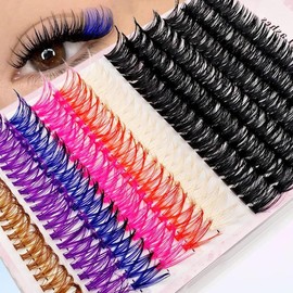 Mixed Color False Eyelashes (240pcs/set), Natural Eyelash Extension Curl Eyelashes, Eye Makeup Supplies for Women & Girls, Christmas Gift