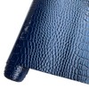 HYANG Dark Blue Glossy Embossed Crocodile Texture PU Faux Leather