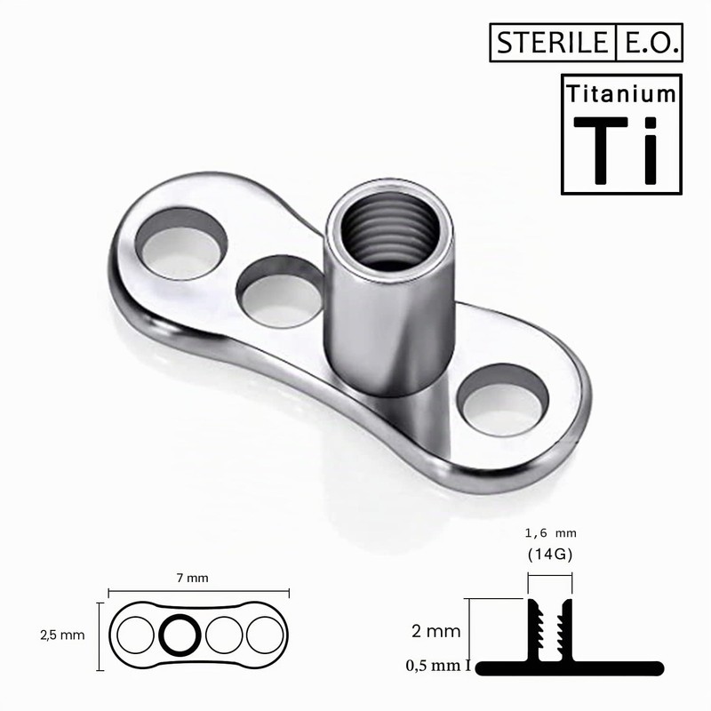 WARRIOR Sterile Piercing Titanium Dermal Anchor G23 ASTM F136-13 with