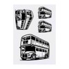 4 x 'Double Decker Bus' Temporary Tattoos - Water Resistant,