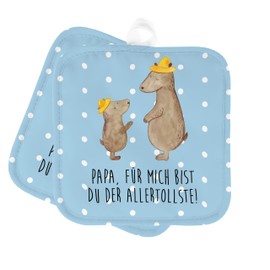 Mr. & Mrs. Panda Set of 2 Pot Holders Bears with Hat - Gift, Pot Gloves, Pot Coaster, Dad, Best Dad, Child, Pot Holder