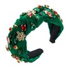Jumwrit Christmas Tree Wide Top Knot Headband with Rhinestone for