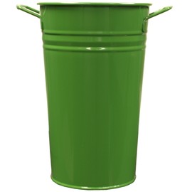 HIT 8300E SA Enameled Galvanized Heavy Gauge Steel Vase, 7" by 12", Sage