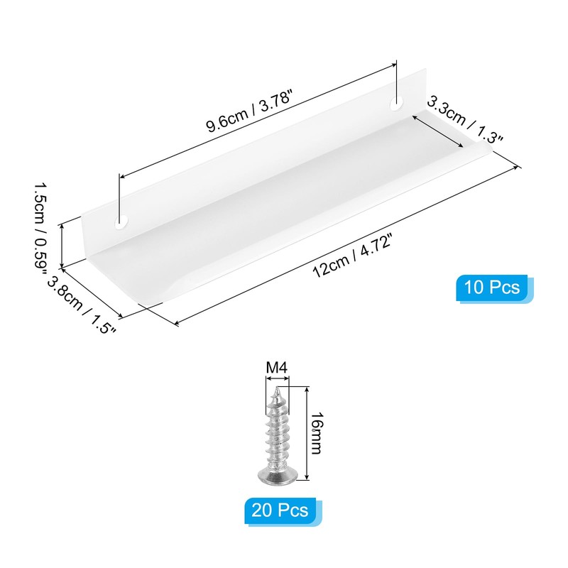 PATIKIL Mount Finger Edge Pull, 10 Pack 120mm/4.72" Aluminum Alloy