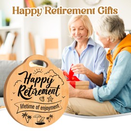 Retirement Gifts - Engraved Bamboo Cutting Board, Retirement Gifts for Women, ”Happy Retirement”Gifts for Retirees, Retirement Gifts Ideas for Men Teacher Coworker Nurse