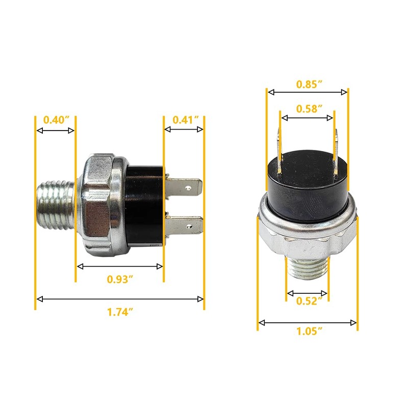 LLNSEAUTO Pair of 1/4" NPT 12V/24V DC Air Compressor Pressure