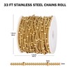 [33 FT] 18K Gold PVD Plated Satellite Chain Roll for