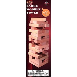 Forever Toys Large Wood Tower Game 48 Pieces