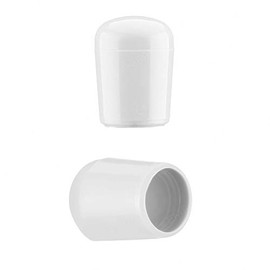 EMFA Caps for Round Pipes 20 mm White (RAL 9010) Pack of 5 Foot Caps End Caps Plastic 2 cm