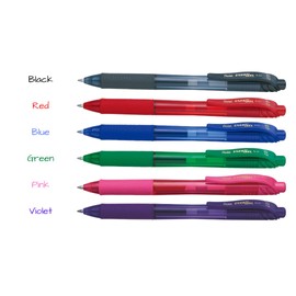 Pentel Energel-X Liquid Gel Pen 0.7mm Hard Case Wallet of 6 Assorted Colours, 1 Wallet (BL107-6AST1)