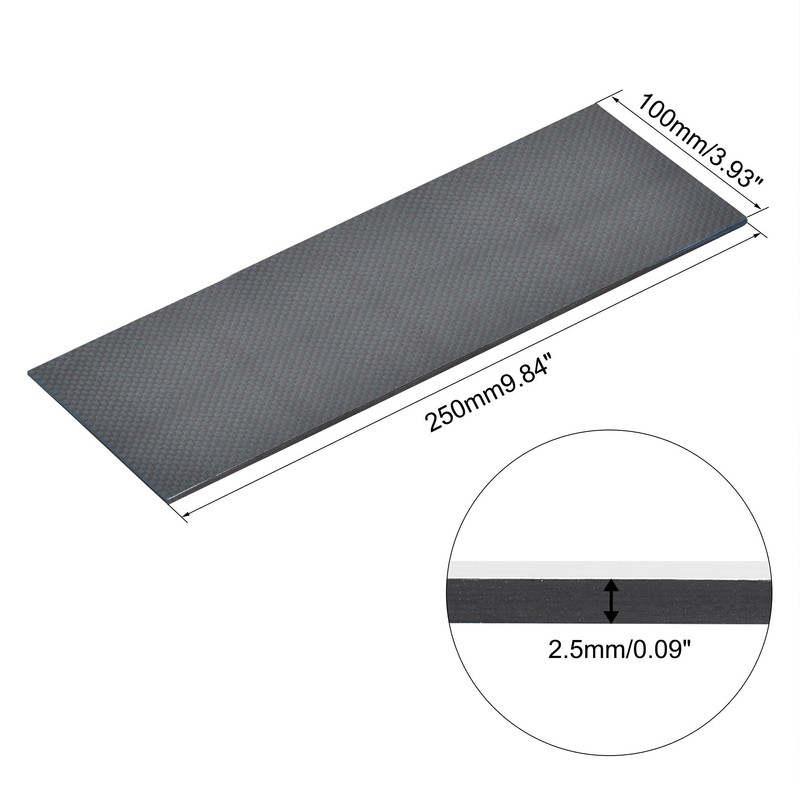 sourcing map Carbon Fibre Plate Replacement 250 mm x 100