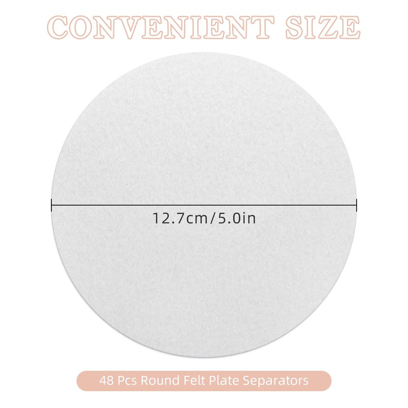 ReFeltidolom Thick Felt Plate Dividers, Set of 48 Plate Separators