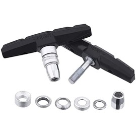 Cheeroyal 2 Pairs 70 mm V Bike Brake Pads with Hex Nuts and Spacers V Bicycle Brake Blocks Set Black
