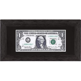 Space Art Deco, 4x9 Dark Brown Textured Dollar Bill/Currency Frame with Black Mat, Easel Stand for Tabletop or D-Ring Hangers for Wall Mounting(Set of 1)