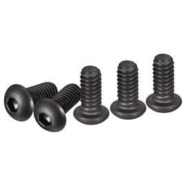DTGN 1/4-20x1/2" Button Head Socket Cap Screws 25 Pcs Machine Carbon Steel Black Oxide Hex Drive Full Thread UNC Fasteners