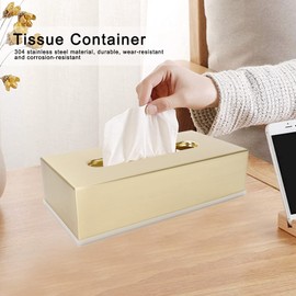 Metal Square Tissue Box Gold Facial Tissue Holder Storage Up to 4 Inch for Vanity Dresser Night Stand Table Countertop Home Office Car