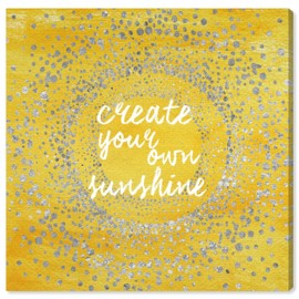 The Oliver Gal Artist Co. Typography and Quotes Wall Art Canvas Prints 'Your Own Sunshine' Home Décor, 30" x 30", Yellow, White