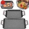 Camerons BBQ Grill Topper Grilling Pans (Set of 2)- Non-Stick