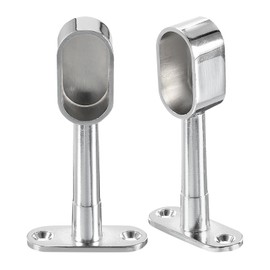 uxcell 2 Pcs 1.22 x 0.63 Closet Rod Support Bracket, Rod Holder Wardrobe Accessories Clothes Rail Seat for Bedroom Bathroom, Silver