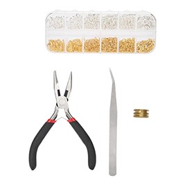 Naroote Jump Rings Kit, Jump Rings for Jewelry Making Kit Necklace Connector 1 Box Mixed Zinc Alloy Lobster Clasp DIY Jewelry Findings Set Accessories (with Pliers)