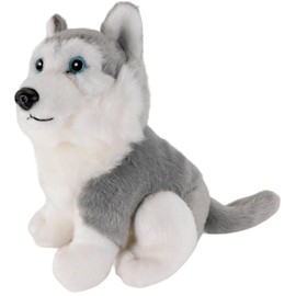 Carl Dick Husky grey sitting, 6 inches, 16cm, Plush Toy, Soft Toy 1672002
