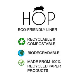 HOP Disposable Litter Box Liner for Rabbits, Cats, Guinea Pigs, Chinchicalls. Travel-friendly, Large, Biodegradable, Sturdy, Leak Resistant. (10 PACK: Approx. 1 month Supply)