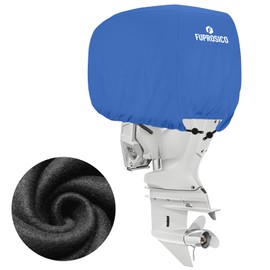 Fuprosico Outboard Motor Cover Waterproof Heavy Duty 900D Oxford with Cotton Lining Boat Motor Cover Fits 115-225 HP Outboard Engine,Blue