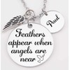 Memorial Jewelry, Pendant, Necklace, Feathers Appear when Angels Are Near,