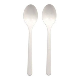 Haval 96432 Reusable Spoons, Bio-PP 18.5 cm, White, Extra Sturdy, Pack of 50