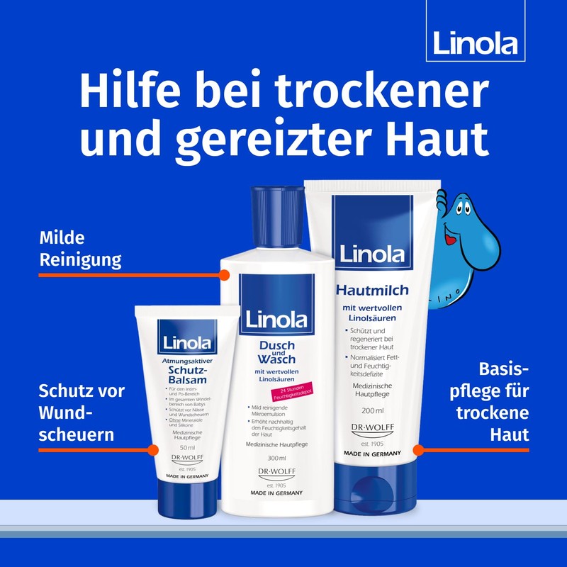 Linola Protective Balm 100 ml, Cream for Protection Against Chafing