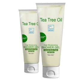 Shower Gel (Pack of 2 x 200 ml) - Gel Douche 99.4% Natural Ingredients Tea Tree Oil Shower Gel - Moisturising Shower Gel New Refreshing Formula, Beneficial Dispenser Bottle