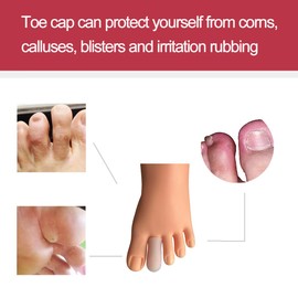 16 Pieces Toe Caps, Toe Protector Toe Covers, Toe Cushion to Protect Toe from Rubbing, Ingrown Toenails, Corns, Blisters, Hammer Toes and Other Painful Toe Problems (White)