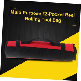 Gadpiparty Multi Purpose Rolling Tool Bag Portable Carry Case Pouch for Plier Screwdriver Spanner for Electricians Mechanics and DIY Projects Red
