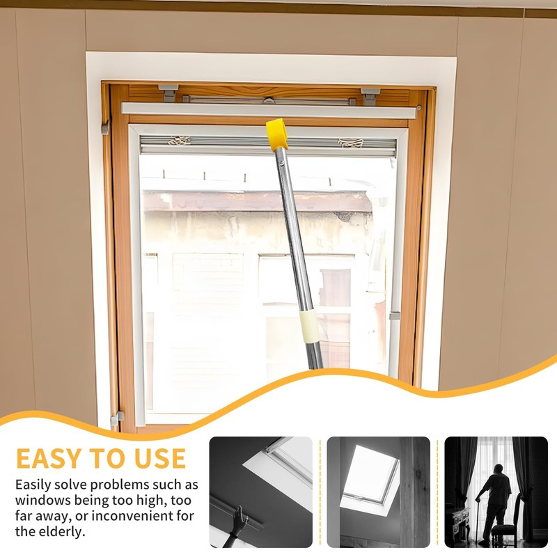 Window Handle Extension with Stick Hooks for Roof Windows, Window