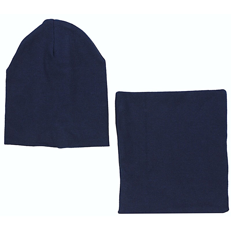 Alkato Unisex Beanie Hat and Scarf Set Plain, Ribbed fabric