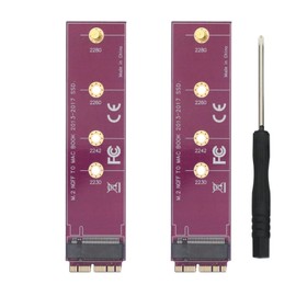 Repima 2 Pack for MacBook Air Pro 2013-2017 A1465 A1466 A1398 A1502 12+16Pin to M.2 NVME PCI-E 4.0 3.0 SSD Hard Drive 2230 2242 2260 2280 Adapter Expansion Board Card Upgrade Converter Purple