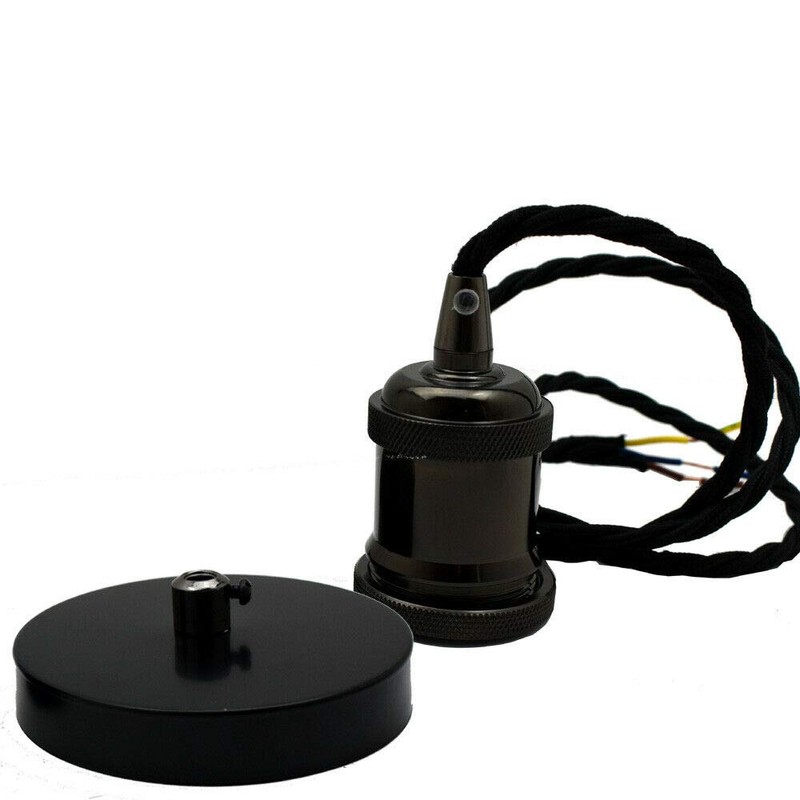 UK Light Lamp Pendant Fitting Ceiling Lighting E27 Suspension Set