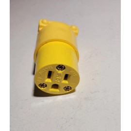 Eaton 15A 125V NEMA 5-15 3-wire Grounding Heavy Duty Straight Connector - Yellow