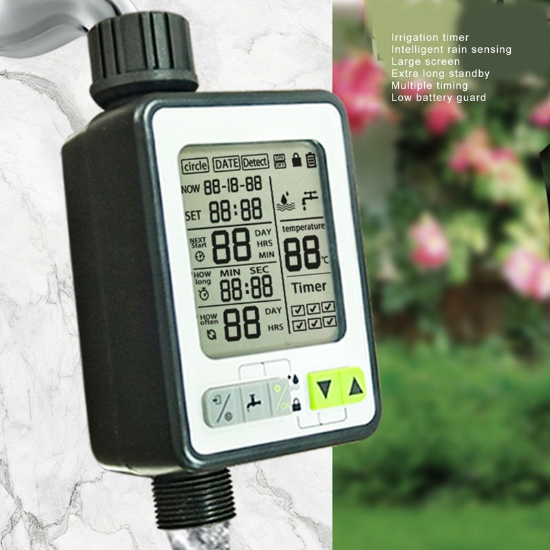 Digital Irrigation Water Timer, 3.2in Screen 3 Modes Rain Sensing
