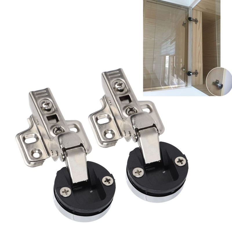 BAOK Silent Glass Door Hinge for Cabinet (Straight Arm, Full