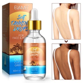Tanning Drops 60ml, Serum für einen natürlich gebräunten Teint, Flüssiges Selbstbräuner, Konzentrat zum Mischen mit der Gesichtspflege, Sonnengeküsstes Leuchten ohne Sonnenschäden und Stundenlanges