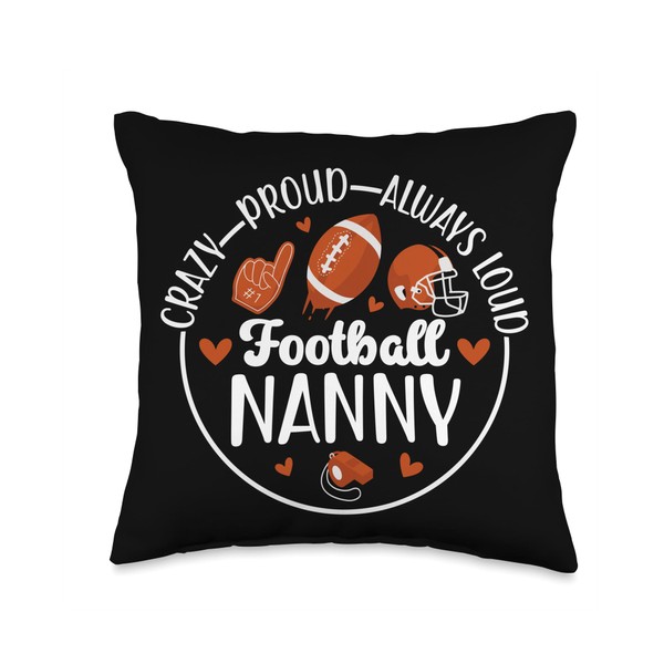 Crazy Proud Football Nanny of A Football Player Nanny Throw