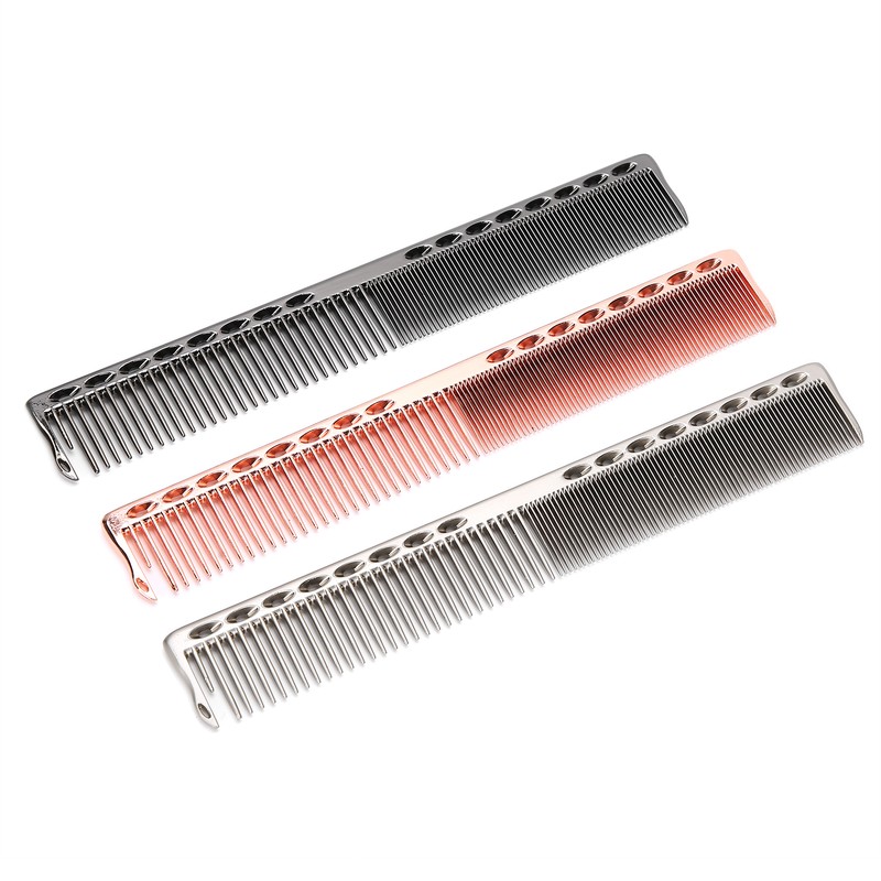 3pcs Space Aluminum Comb Set AntiStatic Wide Fine Tooth Hair