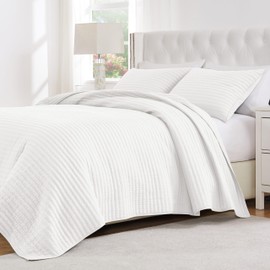 Greenland Home Textured Fashion Bedding Set, 2-Piece Twin/XL, Vineyard White