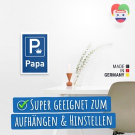 DankeDir! Parkplatz Papa - Kunststoff Schild 30 x 20 cm - Vatertag Geschenk Papa Handwerker Auto Geburtstagsgeschenk - Vater Geburtstag Geschenkidee Vatertagsgeschenk Weihnachten Heimwerker