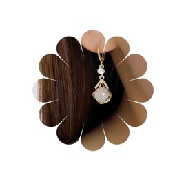 Xmsrn Vintage Crystal Moonstone Dangle Earrings Long Moonstone Cluster Earrings Rhinestone Opal Hoop Huggie Earrings Boho Cz Crystal Drop Earrings Long Opal Earrings for Women