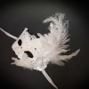 Feather Masquerade Ball Mask White M7634